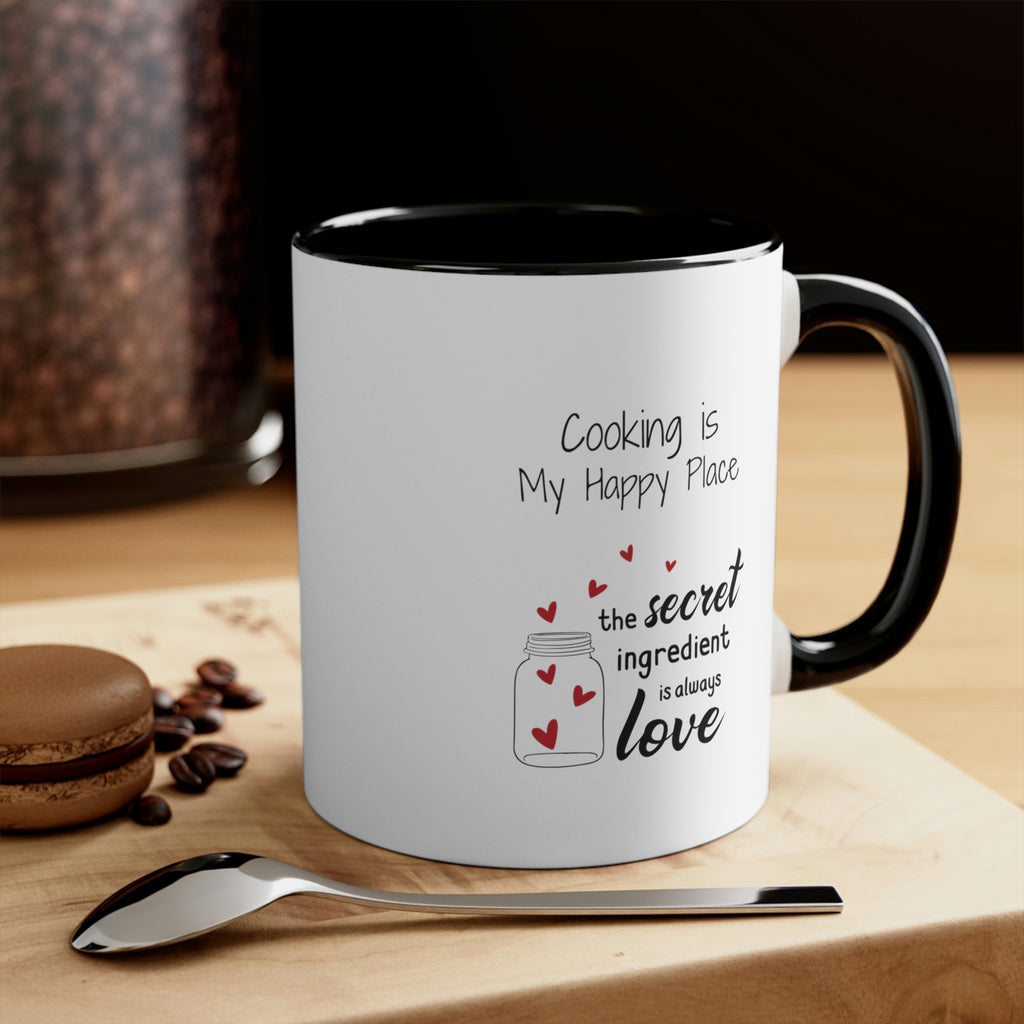 Coffee Mug, Cooking is My Happy Place 11oz Ceramic Mug with Light-Hearted Design, Dishwasher and Microwave Safe, Perfect Gift for Hot Beverage Lovers - cooking mug 12