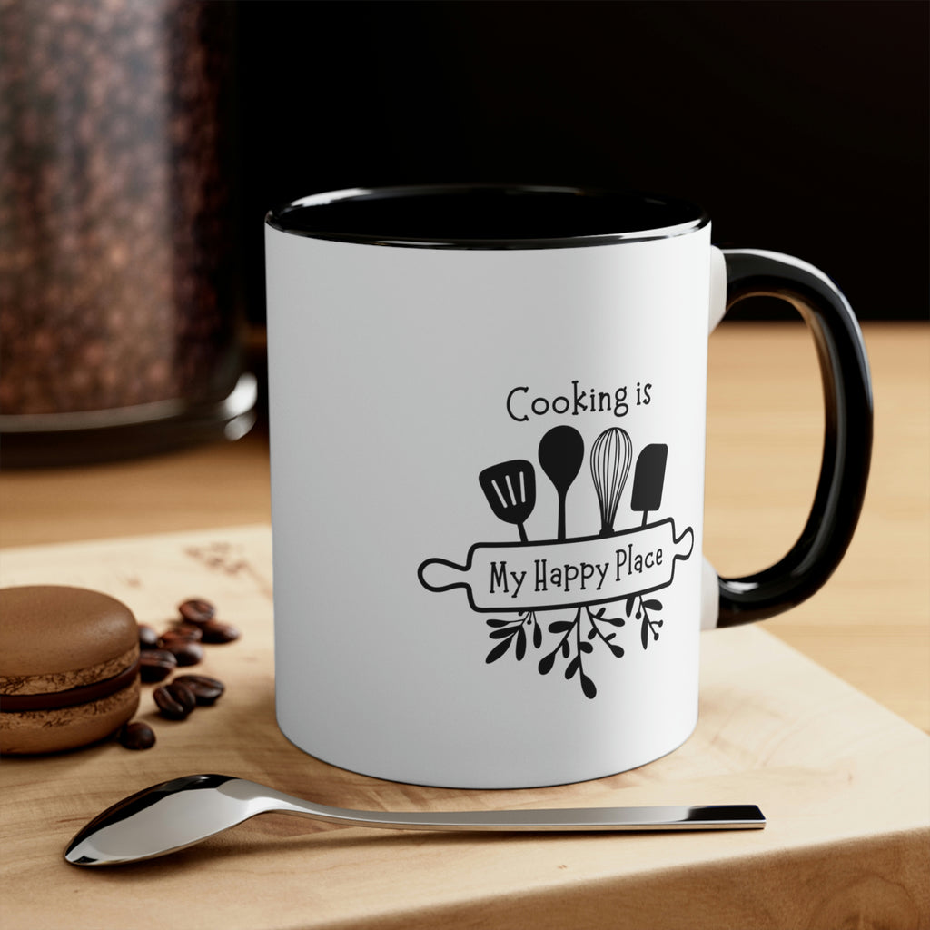 Coffee Mug, Cooking is My Happy Place 11oz Ceramic Mug with Light-Hearted Design, Dishwasher and Microwave Safe, Perfect Gift for Hot Beverage Lovers - cooking mug 4