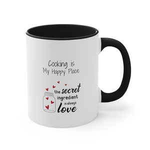 Coffee Mug, Cooking is My Happy Place 11oz Ceramic Mug with Light-Hearted Design, Dishwasher and Microwave Safe, Perfect Gift for Hot Beverage Lovers - cooking mug 12