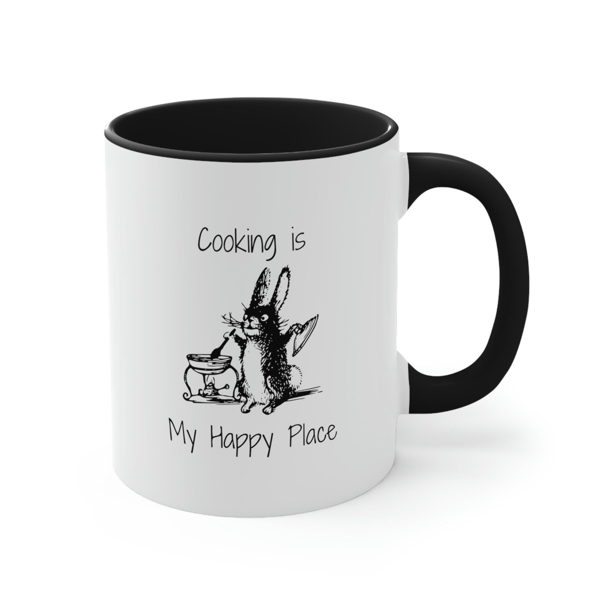 Coffee Mug, Cooking is My Happy Place 11oz Ceramic Mug with Light-Hearted Design, Dishwasher and Microwave Safe, Perfect Gift for Hot Beverage Lovers - cooking mug 1