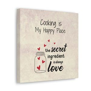Kitchen decor, gallery-wrapped canvas print, cooking theme, wall art with heart graphics, gift for foodie or chef, kitchen art - cooking#12