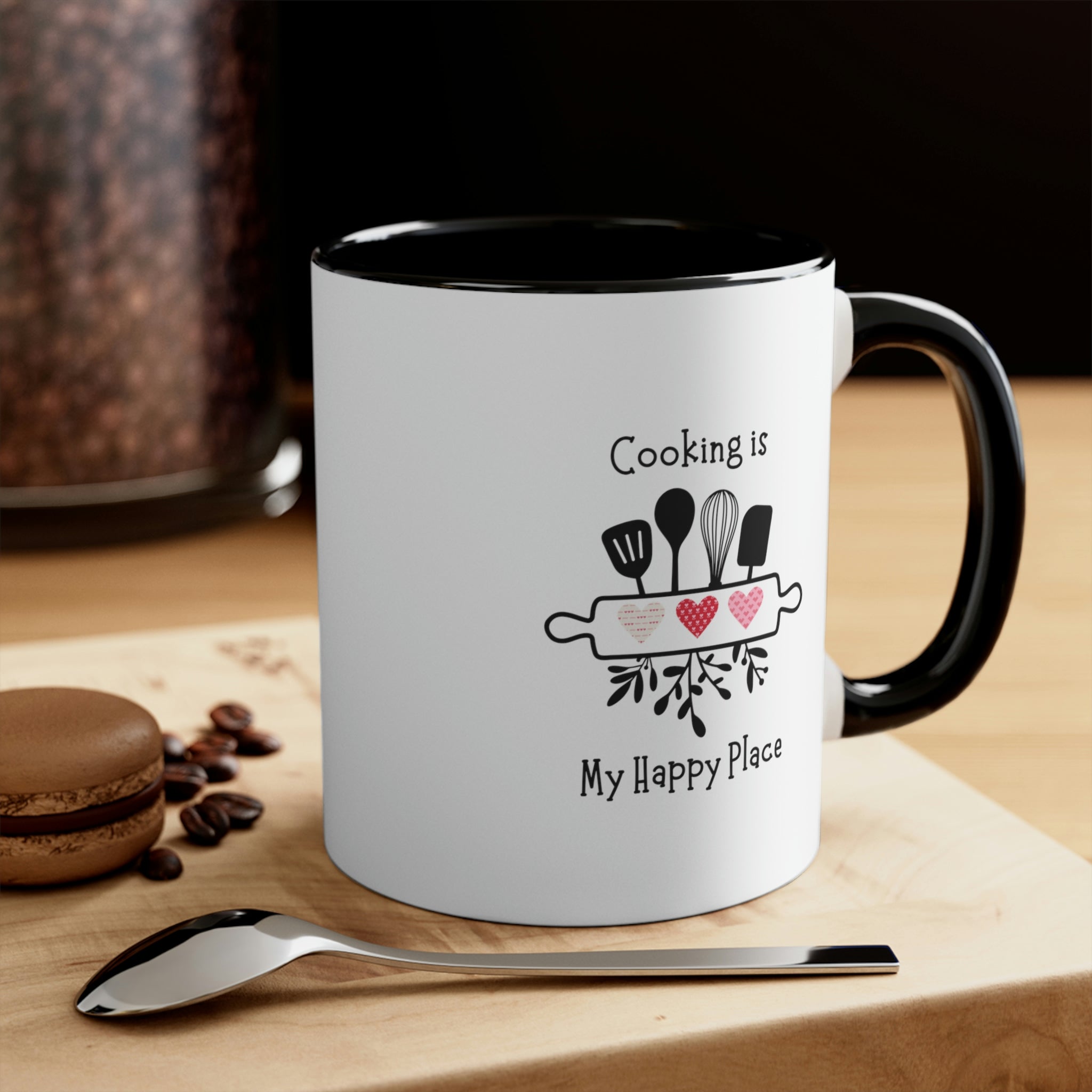 Coffee Mug, Cooking is My Happy Place 11oz Ceramic Mug with Light-Hearted Design, Dishwasher and Microwave Safe, Perfect Gift for Hot Beverage Lovers - cooking mug 5