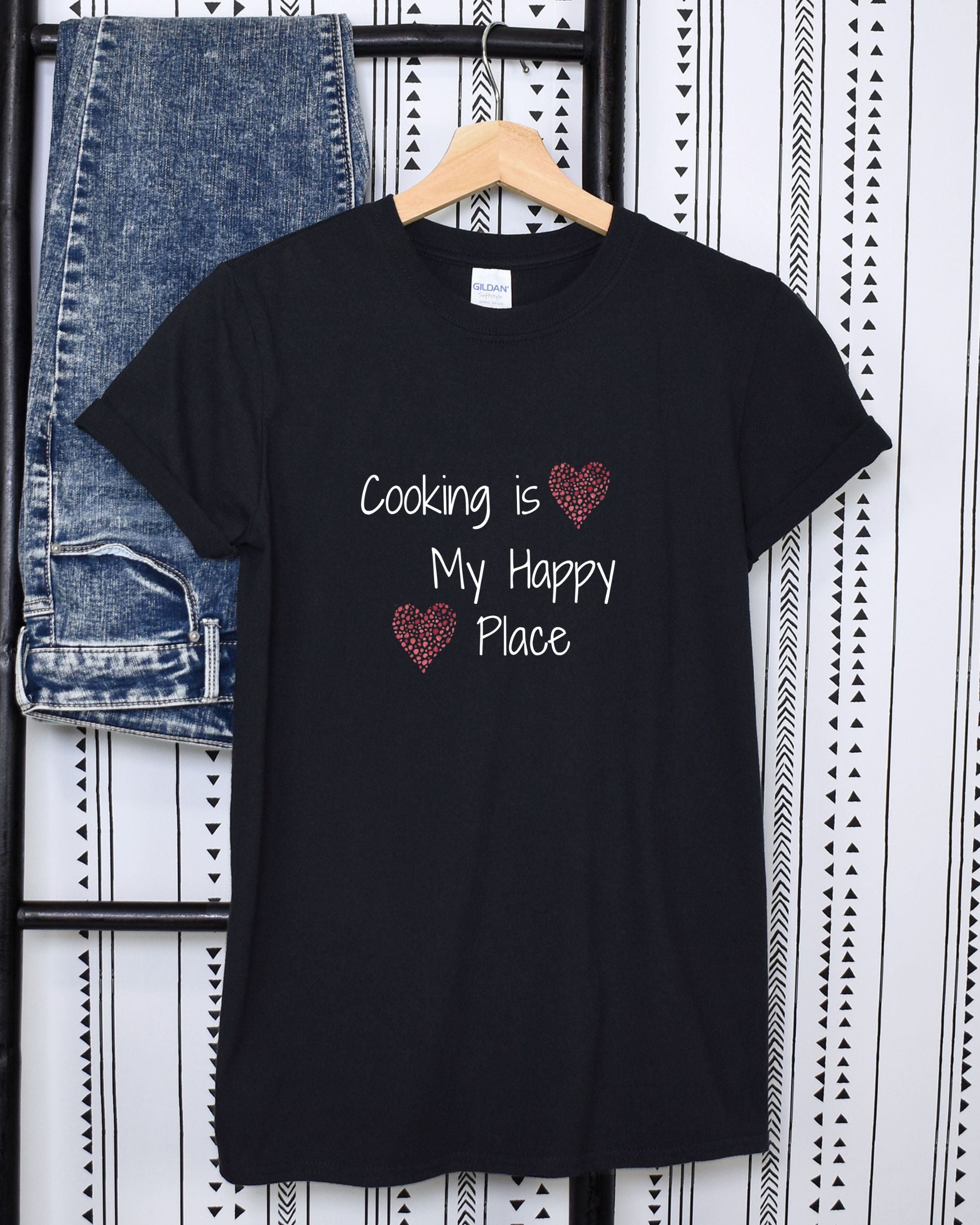 T-shirt, super soft, "Cooking is My Happy Place" T-Shirt - Comfortable, Chic and Playful - cooking t-shirt #9