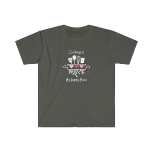 T-shirt, super soft, "Cooking is My Happy Place" T-Shirt - Comfortable, Chic and Playful - cooking t-shirt #5