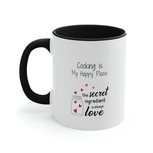 Coffee Mug, Cooking is My Happy Place 11oz Ceramic Mug with Light-Hearted Design, Dishwasher and Microwave Safe, Perfect Gift for Hot Beverage Lovers - cooking mug 12