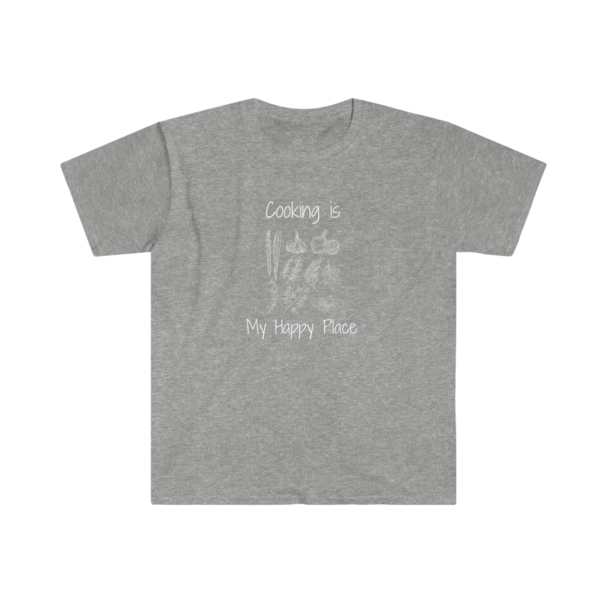 T-shirt, super soft, "Cooking is My Happy Place" T-Shirt - Comfortable, Chic and Playful - cooking t-shirt #2