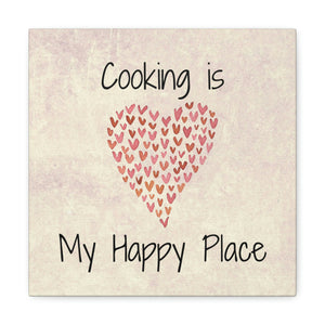 Kitchen decor, gallery-wrapped canvas print, Cooking is my Happy Place theme, wall art with cooking graphics, gift for foodie or chef, kitchen art - cooking#11