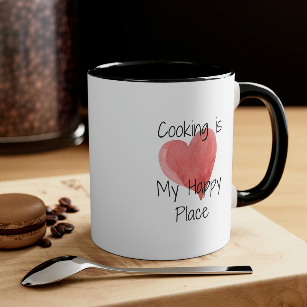 Coffee Mug, Cooking is My Happy Place 11oz Ceramic Mug with Light-Hearted Design, Dishwasher and Microwave Safe, Perfect Gift for Hot Beverage Lovers - cooking mug 10
